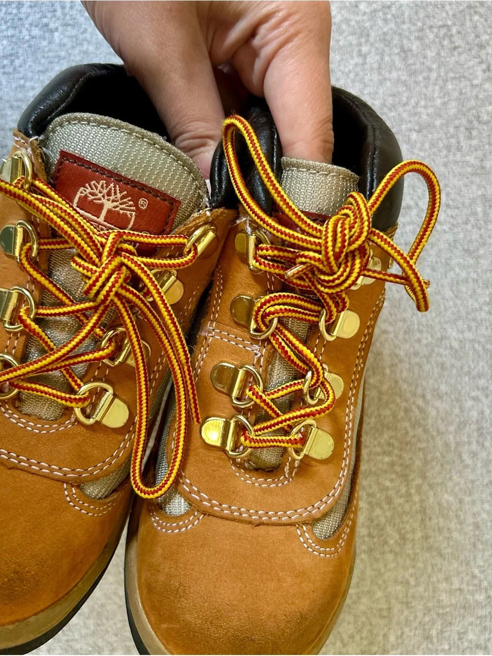 Timberland Kids Field Boots Wheat Nubuck Brown Leather Size 13 Youth